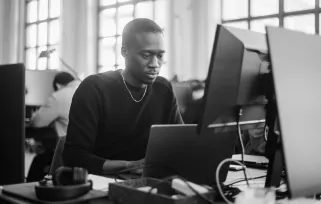Man working at computer