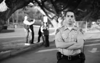 police officer in uniform outside