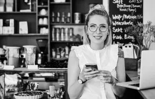 social media manager on smartphone