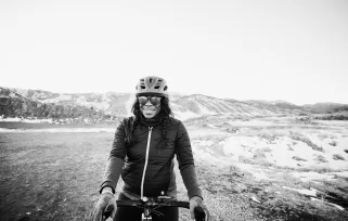 woman on bike outdoors