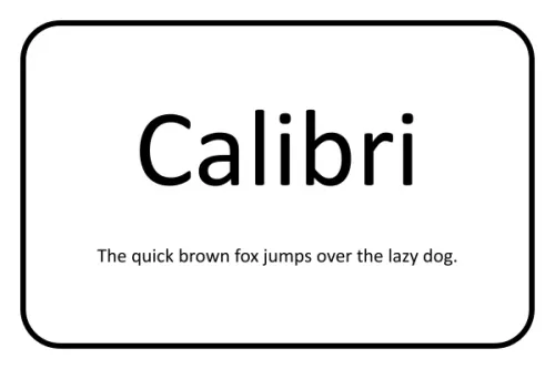 Calibri font