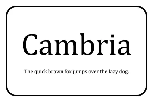 Cambria font