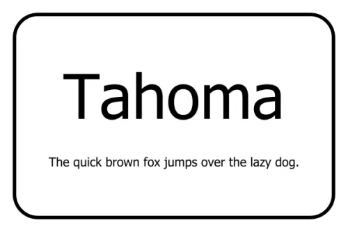 Tahoma font